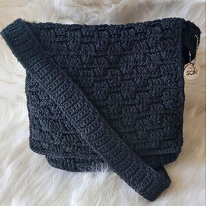 The Sak Black Crochet Shoulder Bag